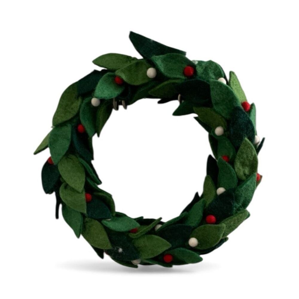Trader Joe’s Handcrafted Felted Wool Mini Wreath 11.8” - New With Tags